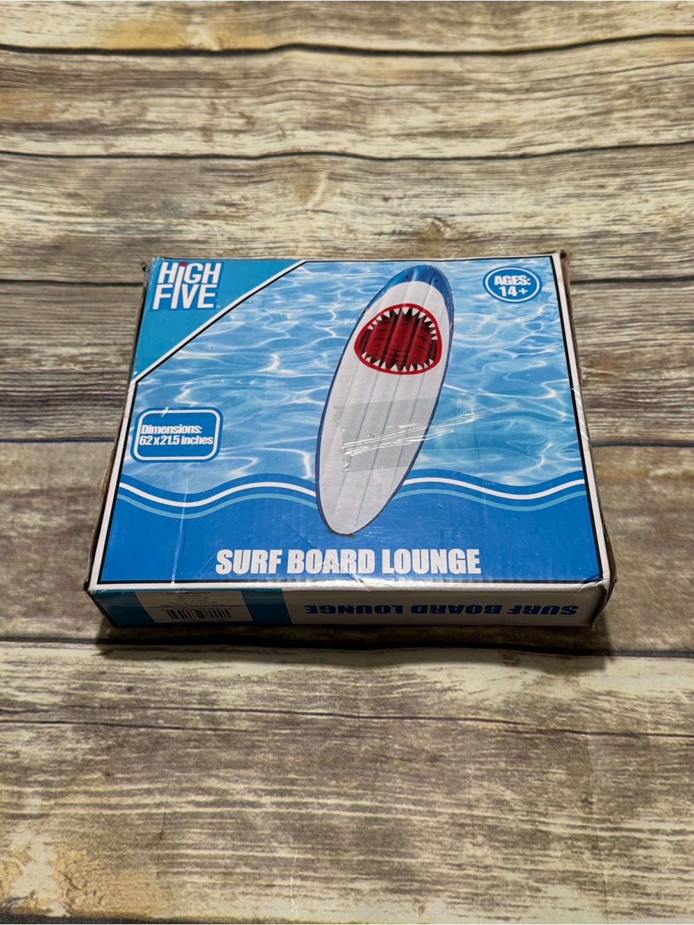 High Five Surf Board Lounge Inflatable - Blue/White